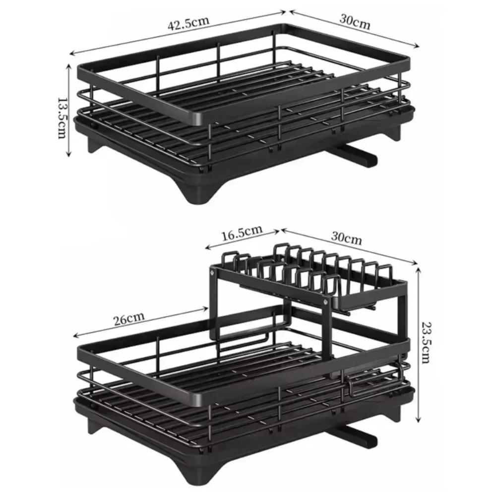 2025 Dish Drying Rack Kitchen Adjustable Stainless Steel Cutting Board Organizer Dish Bowl Drainer Storage Rack Kitchen Utensils