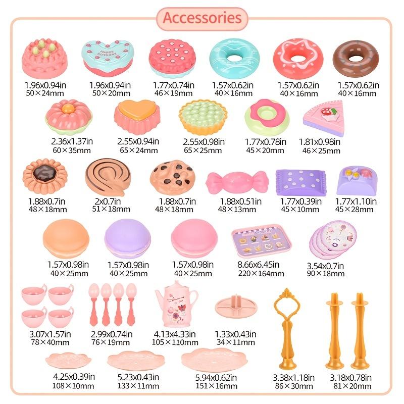 Teeparty-Set für kleine Mädchen, Blumen-Teeservice, Spielzeug für Kleinkinder, Küchenspielzeug zum Rollenspiel mit Dessertkuchen, Weihnachtsgeschenk