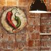 Vintage Chili Pepper Metal Wall Art 8x8 Inch Rustproof Aluminum Decor For Kitchen Bar Garage Coffee Shop