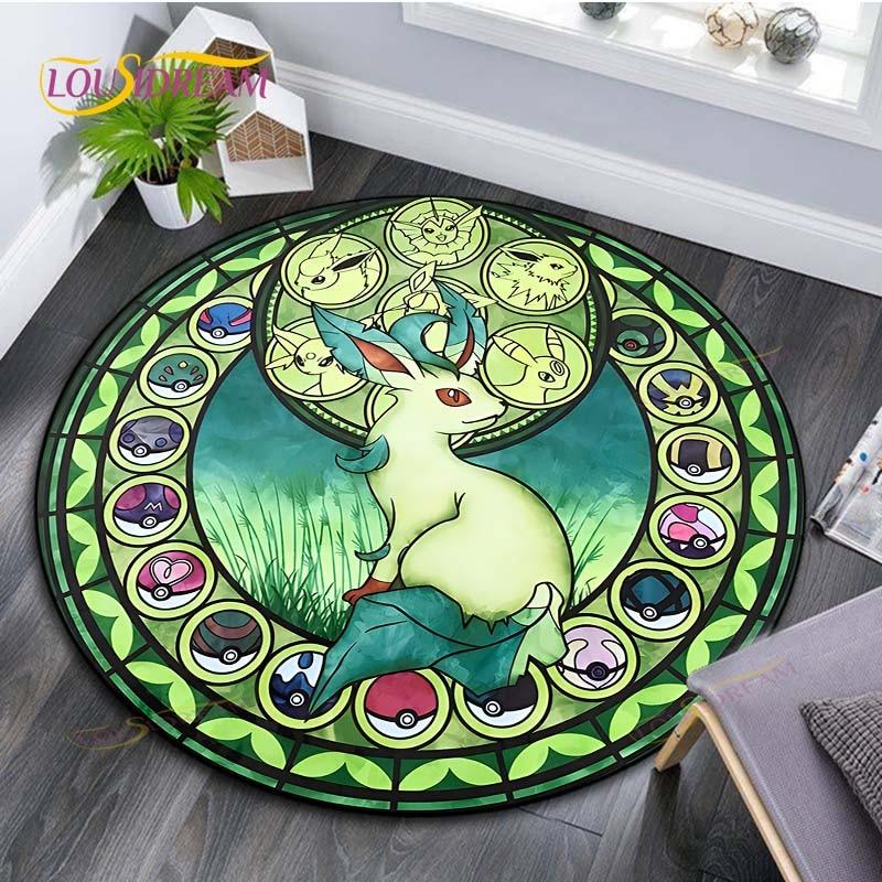 

Cartoon Pokemon Round Children Carpet Pikachu Animal Pokemon Pattern Children Flannel Carpet Baby Hand Print Carpet 150cm