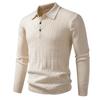 New Sweater Men's Large Size Jacquard Sweater Lapel Base Shirt Solid Color Sweater POLO Shirt