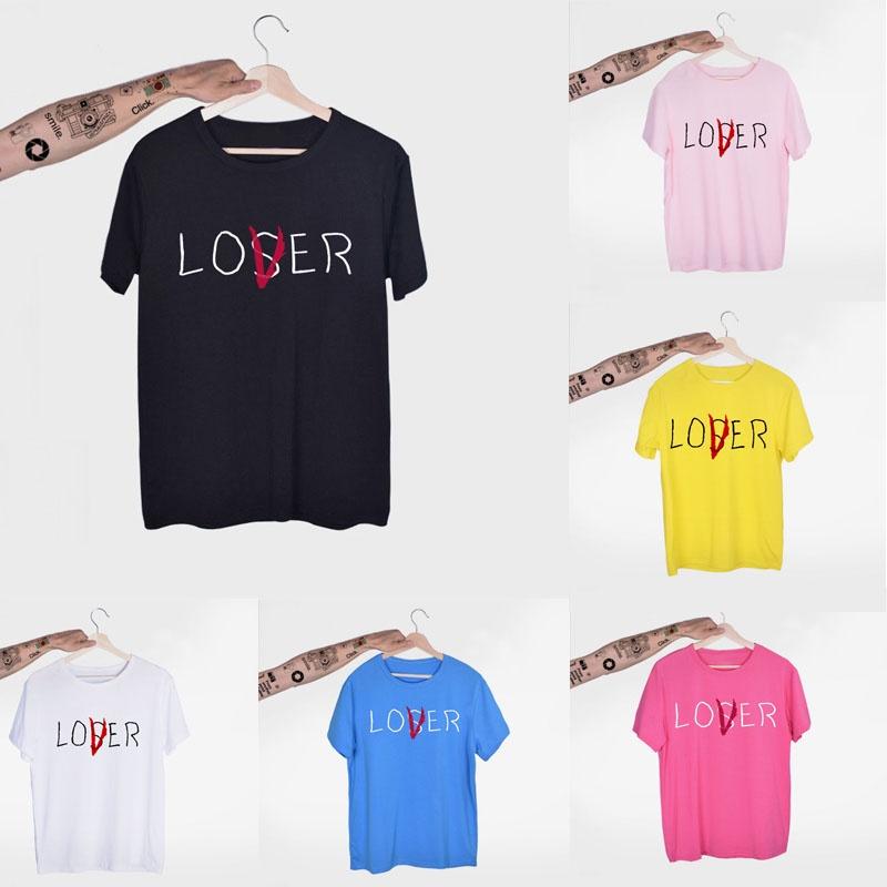 Stylish Unisex Fun Lover Loser Lettering Printed Short Sleeve Top T-shirt For Everyday Wear