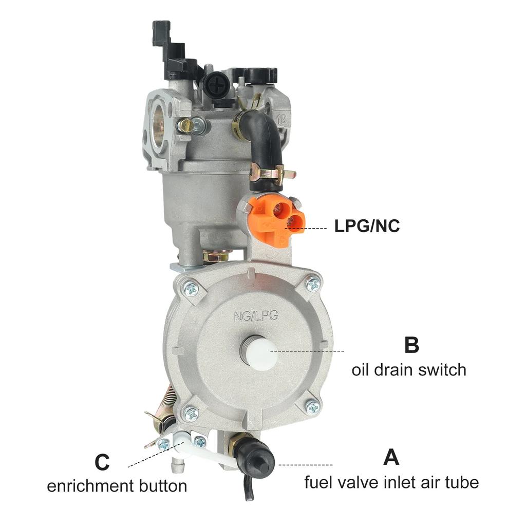 LPG168 Gasoline Generator Dual Fuel Carburetor Kit 3KW 168F 170F 6.5For Replacement Generator Accessory