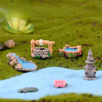 Ainavu veidošanas amatniecība DIY rotājumi Miniatūras ainavu rotājumi Miniatūras Miniatūrs dārzs Ūdens aka Tilts Retro māja Pasaku dārzs