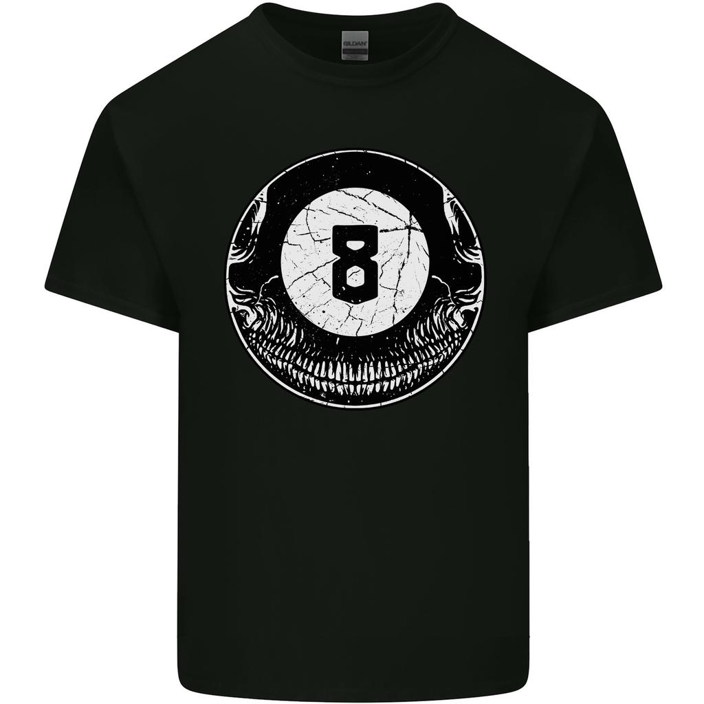 8Ball Skull Pool Player 9Ball Unisexs Light Cotton TShirt