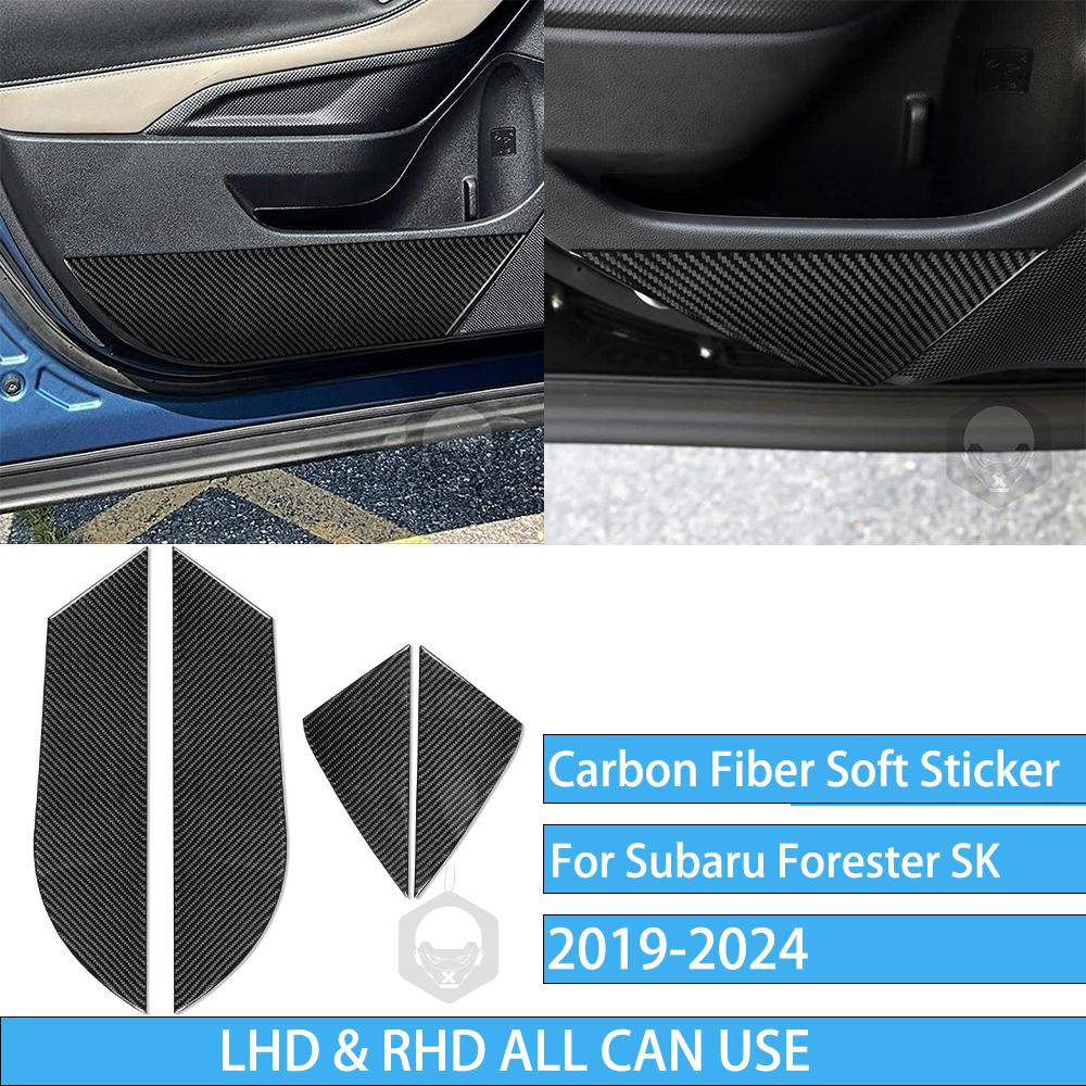 Real Carbon Fiber Car Accessories Gear Air Vent Set Trim Cover Soft Sticker For Subaru Forester SK      2024