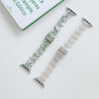 Correa de resina de mariposa para Apple Watch Band 7 44 40mm 42mm 38mm 41 45mm correa de reloj transparente para IWatch 7 6 Se Series 5 4 3