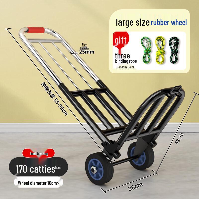 Heavy-Duty Foldable Hand Cart with Rubber Wheels