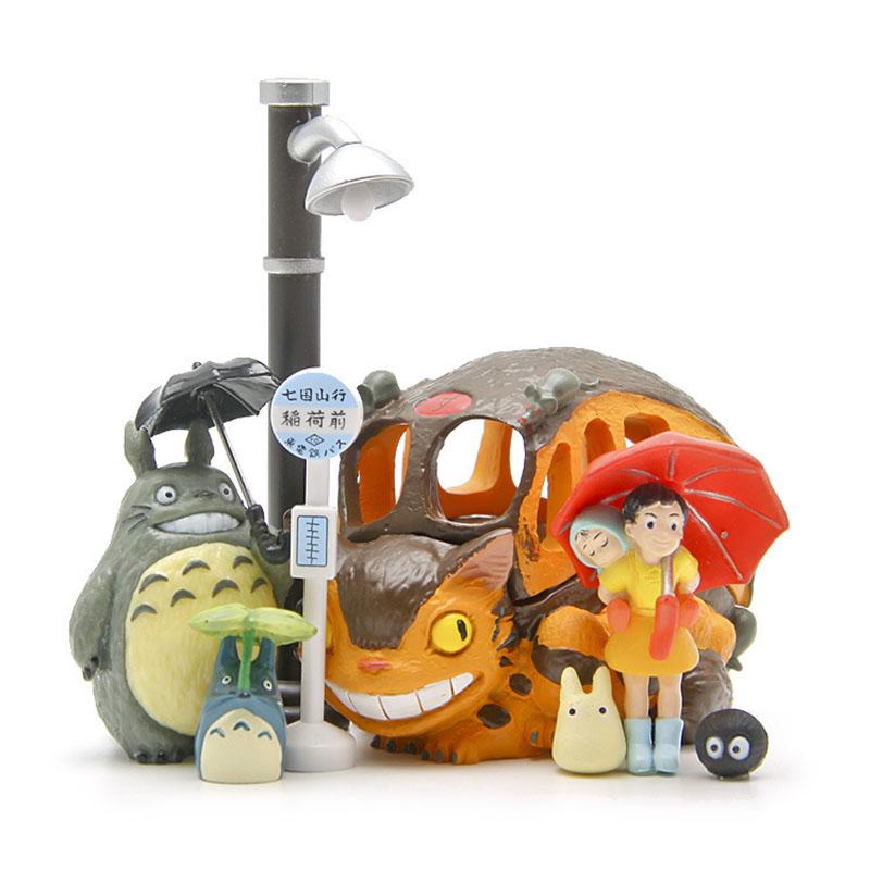 8pcs Neighbor My Totoro Pvc Mei Cat Bus Figure Miyazaki Hayao Film Toys Scene