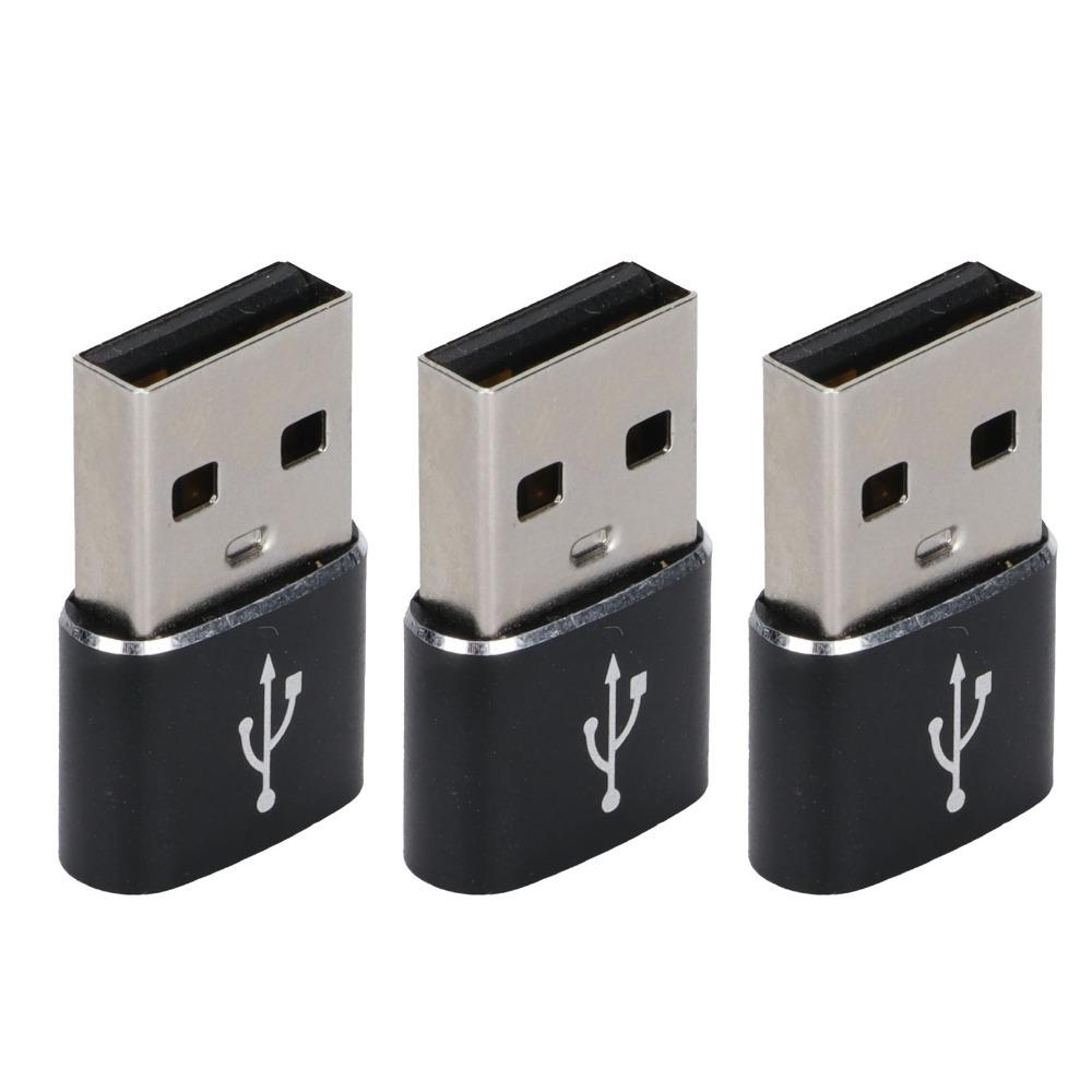 3PCS Plug and Play USB 2.0 Male to TypeC Female Adapter  Computer Use