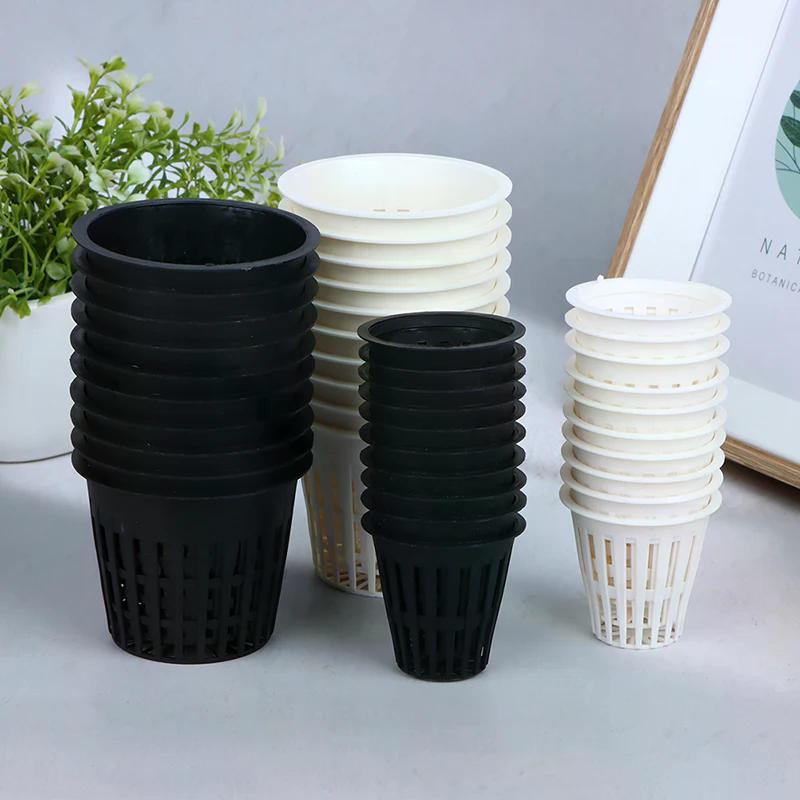 10 Pièces 2 Pouces 3 Pouces Pour Cultiver des Orchidées Hydroponie Pots en Plastique Pot Filet de Plantation Panier Filet Sans Terre Contenant de Colonisation Fendu