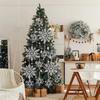 24/5PCS Crystal Clear Snowflake Icicle Pendants Acrylic Christmas Tree Ornament Christmas Holiday Home Party Hanging Decorations
