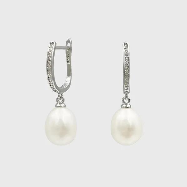 [SILVER] Pure Pearl Cubic Earrings JS-25-014E