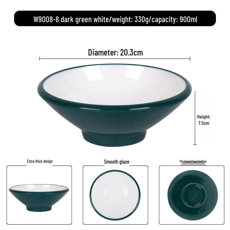 Commercial Two-Tone Melamine Conical Noodle Bowl
