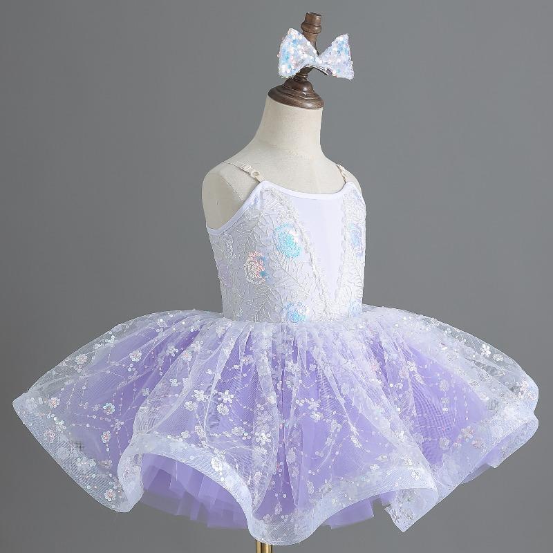 Kindergarten Girls Sequin Ballet Tutu Dress Princess Dance Tulle Stage Performance Costume