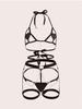 Three Pieces Women's Sexy Lingerie Set, Strappy Chain Body Chain, Bondage Heart-Shaped Sexy Set