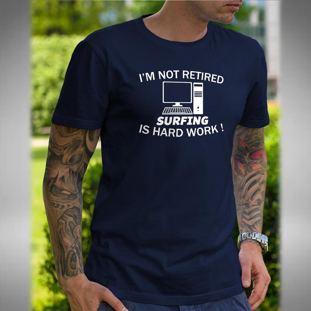 

Computer Retirement Mens T-Shirt Funny Retired Internet Web Surfer Browsing 4XL
