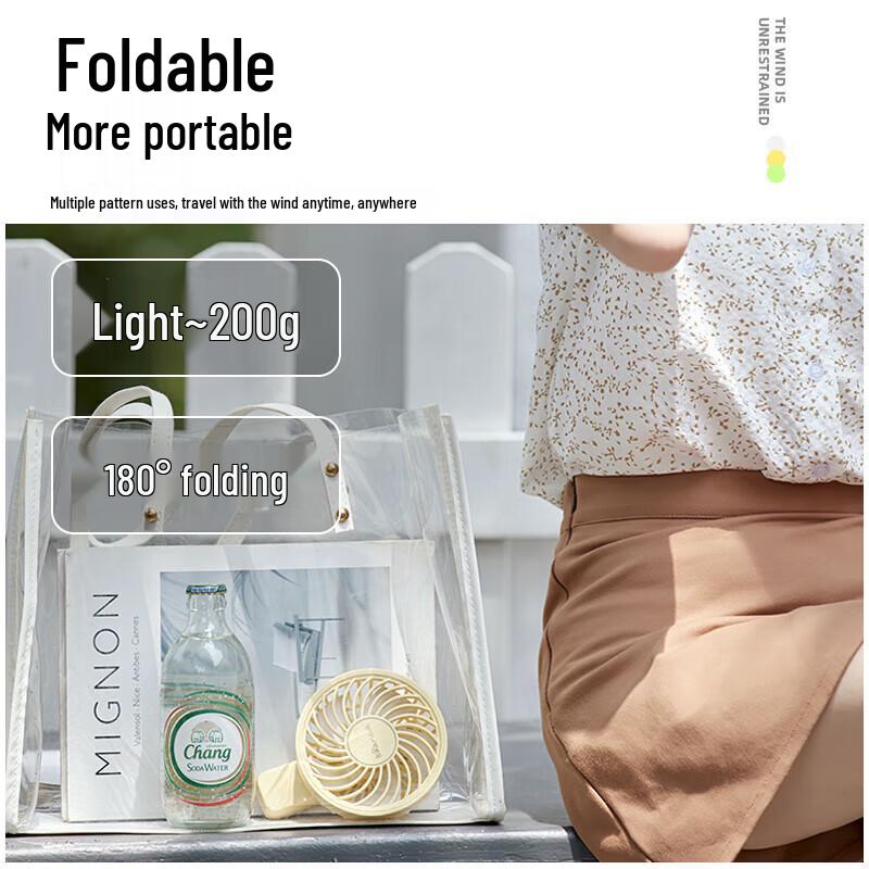 Little Bear Portable Foldable Rechargeable USB Handheld Mini Fan CN plug (adapter included)