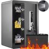 Safe, 62 L Home Safe, Steel Security Safe with Fingerprint, Digital Keypad and 2 Keys, Cabinet Safe with Large Fire-proof Bag, Protect Cash