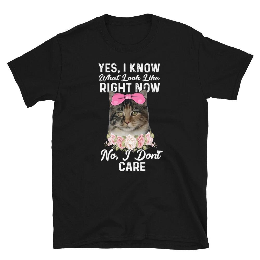 No, I Don t CARE Cute Cat Funny Animal Kitty Cats T-Shirt 4XL