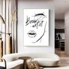 Buze gene Poster și imprimare Salon de frumusețe Poză de perete Fete Moda Machiaj Sprâncene O bucată Canvas Art Decor pentru cameră