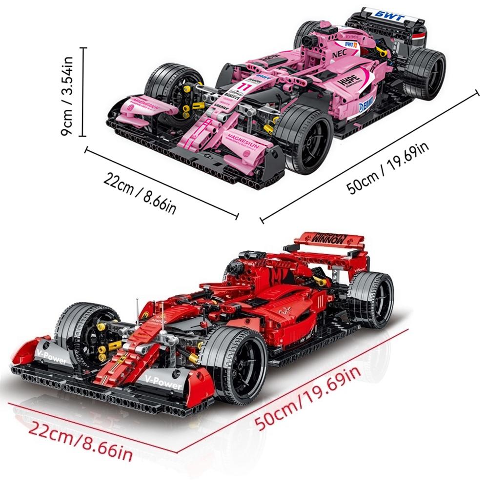 Non-Toxic Technical Creative Formula Racing Car Moc Building Blocks Kit Multicolor Desktop Display Collectible Gift Adults Kids Holiday