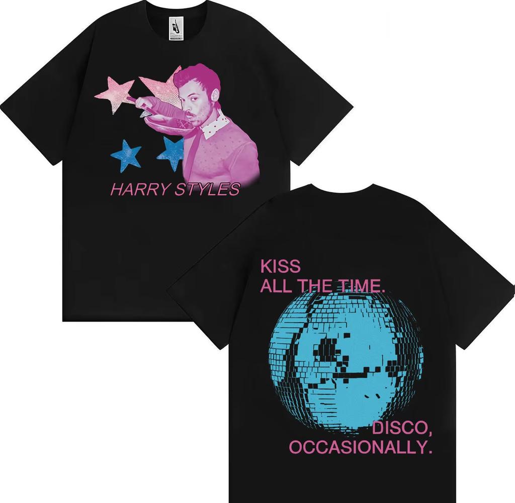 2026 Harry Styles Kiss All The Time Disco Occasionally Fashion Short Sleeve Unisexs Tshirt Unisex Y2k 90s Oversized Cotton Tees
