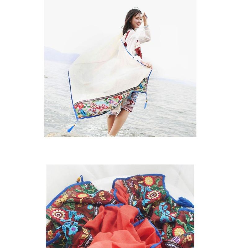 Thin Summer Ethnic Style Scarf For Travel Photo Shoot