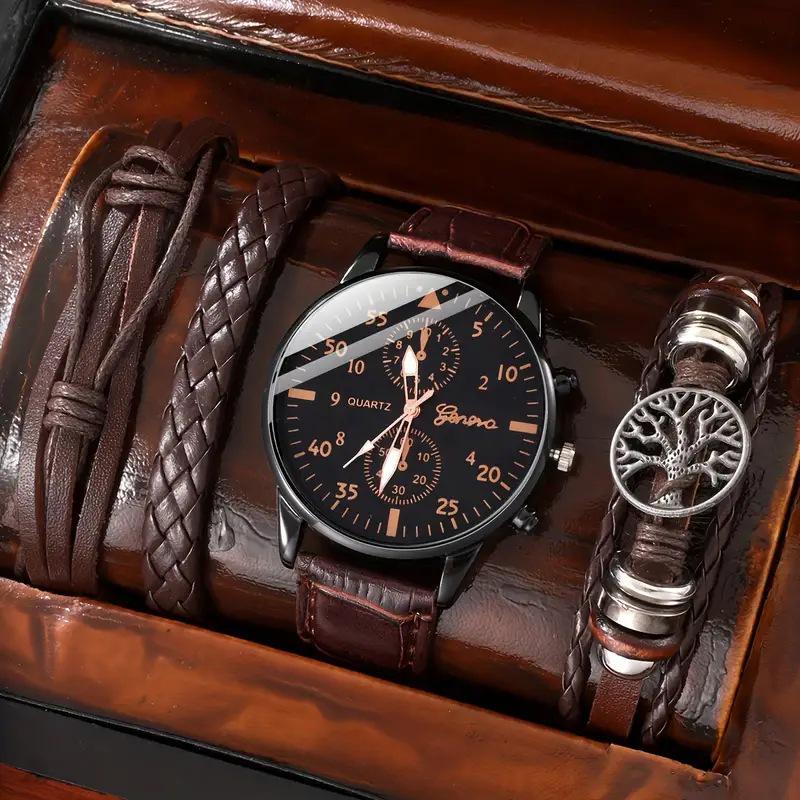 Ceas de afaceri versatil pentru bărbați cu două cadrane