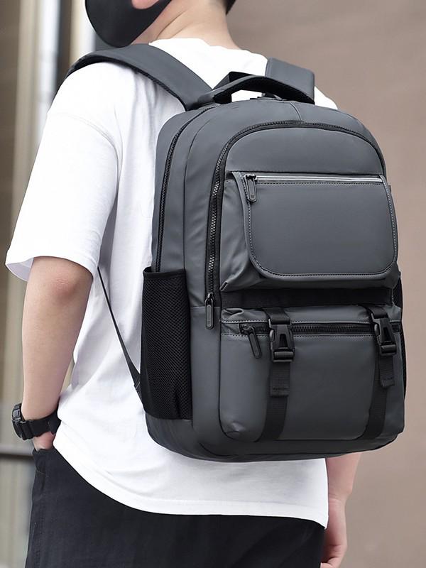 Men's Large Capacity Multifunctional Business Backpack - Nylon, Simple Design for Commuting