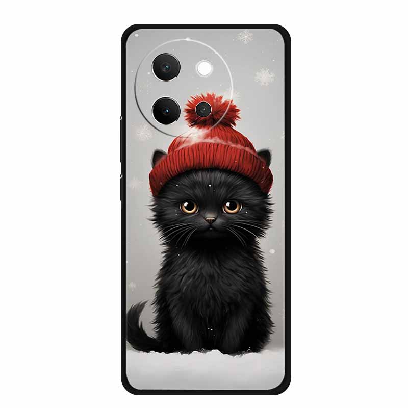 For Vivo V40 Lite Case V40lite V 40 Lite Fashion Black Silicone Soft Back Cover Case For Vivo V30e 5G Phone Case V 30 e Funda