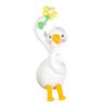 Arbeitsplatz Dekoration Harzente Dekoration für Schreibtisch Auto Armaturenbrett TV Monitor, Mini Anhänger Figur, Niedliches Blume haltendes Ornament, Verspieltes Geschenk