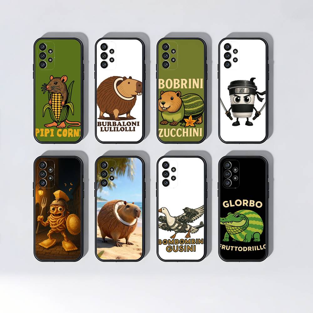 Animals Italian Brainrot Phone Case For Samsung Galaxy A13,A21s,A22,A31,A32,A52,A53,A71,A80,A91 Soft Black Shell