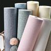 10 Meter 3D Linen Self-adhesive  PVC Solid Color Thickened Waterproof Background Wall Linen Flat Design Decor Wall Sticker