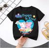 Peppa Pig children's Polyester short-sleeved boys' sports shirt and girls' casual top, 2026 summer T-shirt with cartoon print