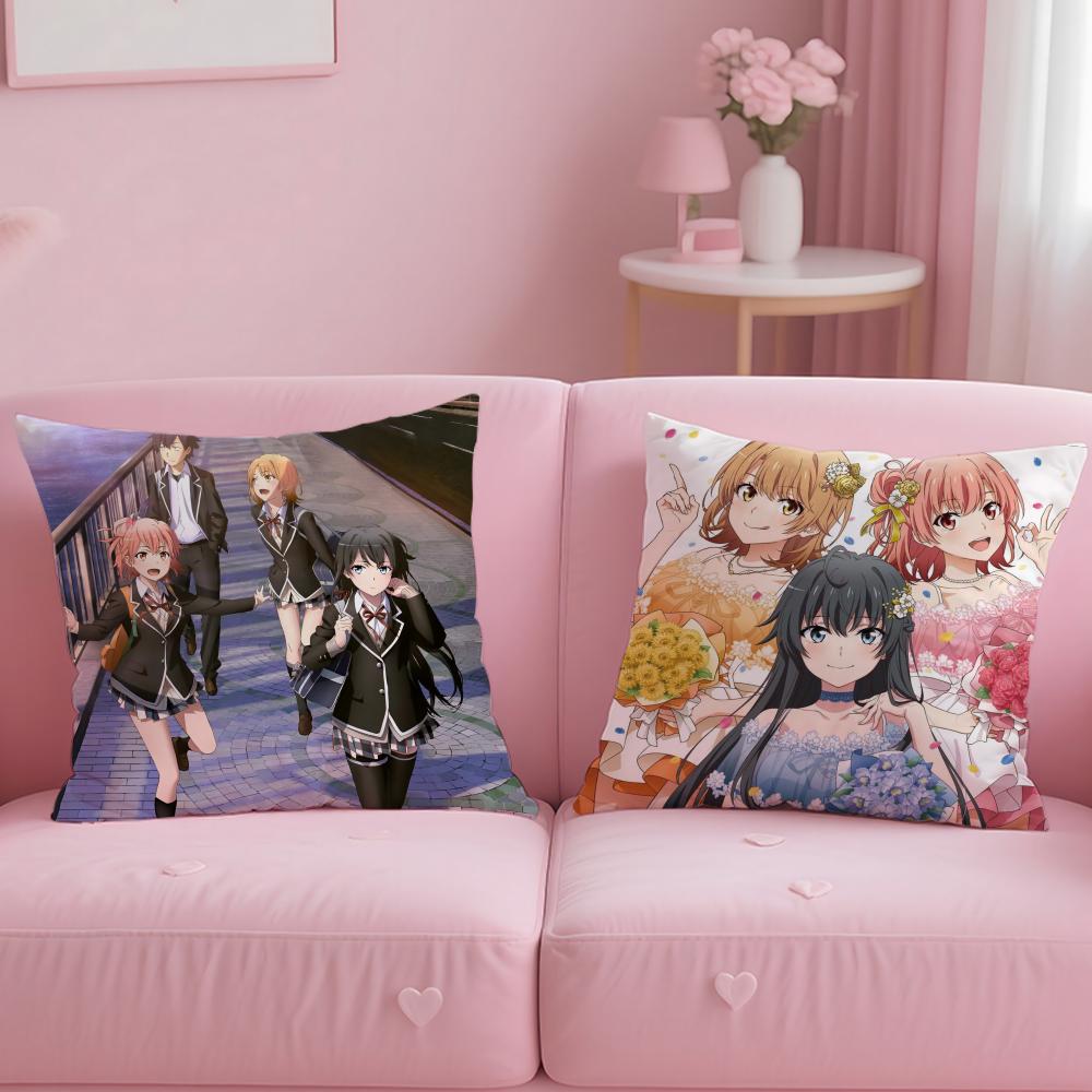 anime My Teen Romantic Comedy SNAFU Cushion Cover Soft & Easy-Wash Pillow Case – Versatile for Couch, Bed, Travel and Office