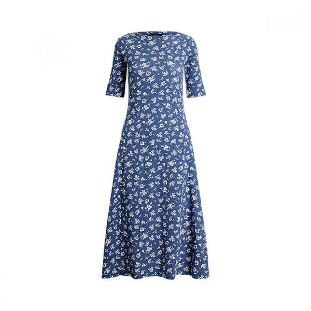 Lauren Ralph Lauren Floral Stretch Cotton Midi Dress  Wmlrdrss5020061400 
