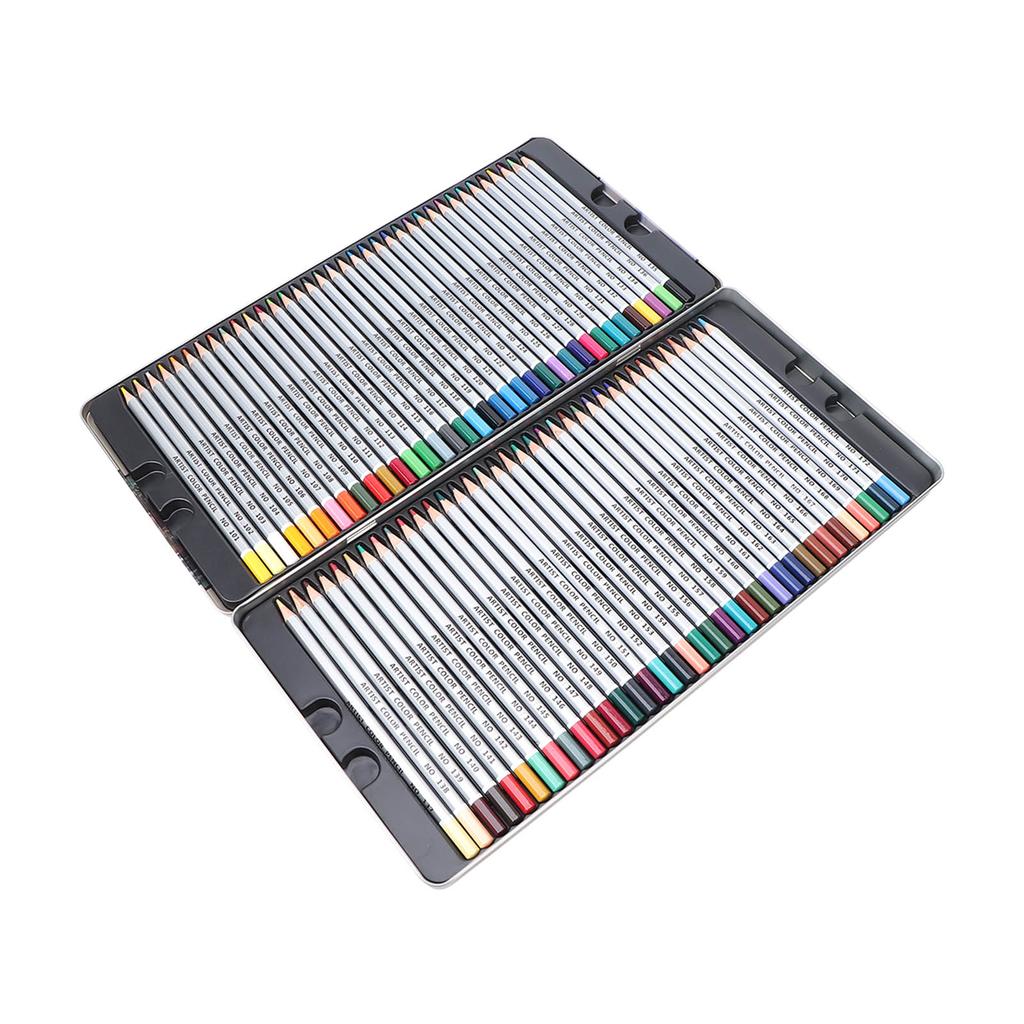 72 Pcs Color Painting Pencil Rich Saturation Soft AntiCrack 3.3mm Refill Art Graffiti Tool with Iron Box