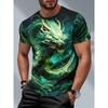 Fashion Men's Crew Neck Short Sleeve 3D Casual Color Printing Casual Short Sleeve Crew Neck T-Shirt