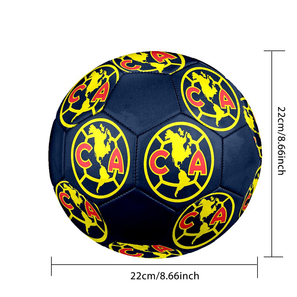 Club America Logo Soccer Ball, Colorful, Suitable for All Ages, Machine-stitched, PVC Material, Competition Grade, Durable and High Bounce