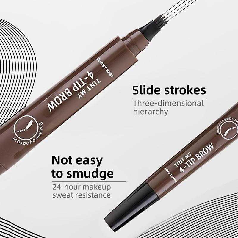 Four-Pronged Waterproof Eyebrow Pencil Long-Lasting Smudge-Proof for Beginners Universal Use 3 Year Shelf Life