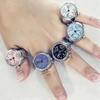 1 Pc Women Men Fashion Mini Ring Watch Vintage Personalized Quartz Finger Watch Rings Jewelry Gifts Accessories