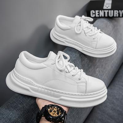 Men's Shoes Spring 2025 New Versatile Leather Wide Feet Big Head Casual Board Shoes Non-slip Thick Sole Sports Bread Tide Shoes