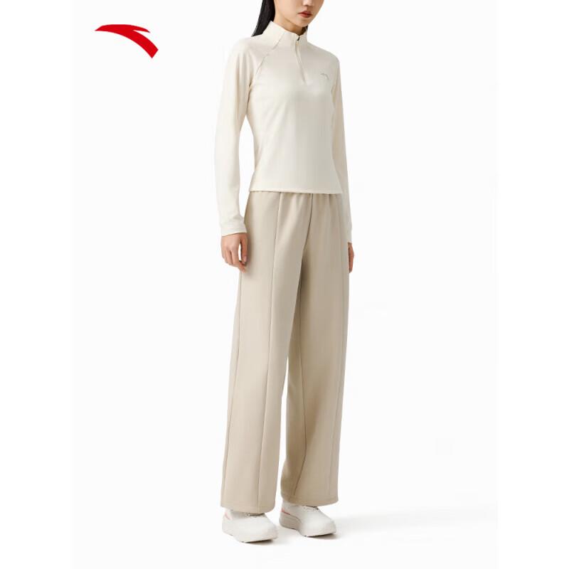 ANTA Women's Fleece-Lined High-Waist Straight Leg Sport Pants