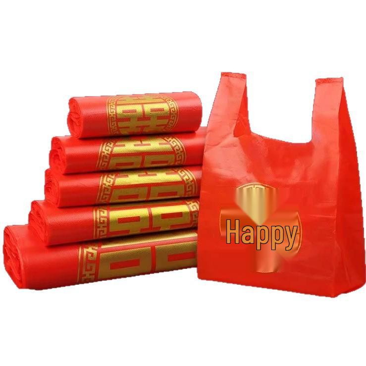 50 Stück Rote Doppeltes Glück Hochzeitsgeschenktüten - Einweg für Zigaretten & Alkohol