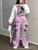 Tuta pantalone con maglione girocollo a fantasia stampata con lettere da donna, nuova tendenza autunno e inverno, tuta casual alla moda