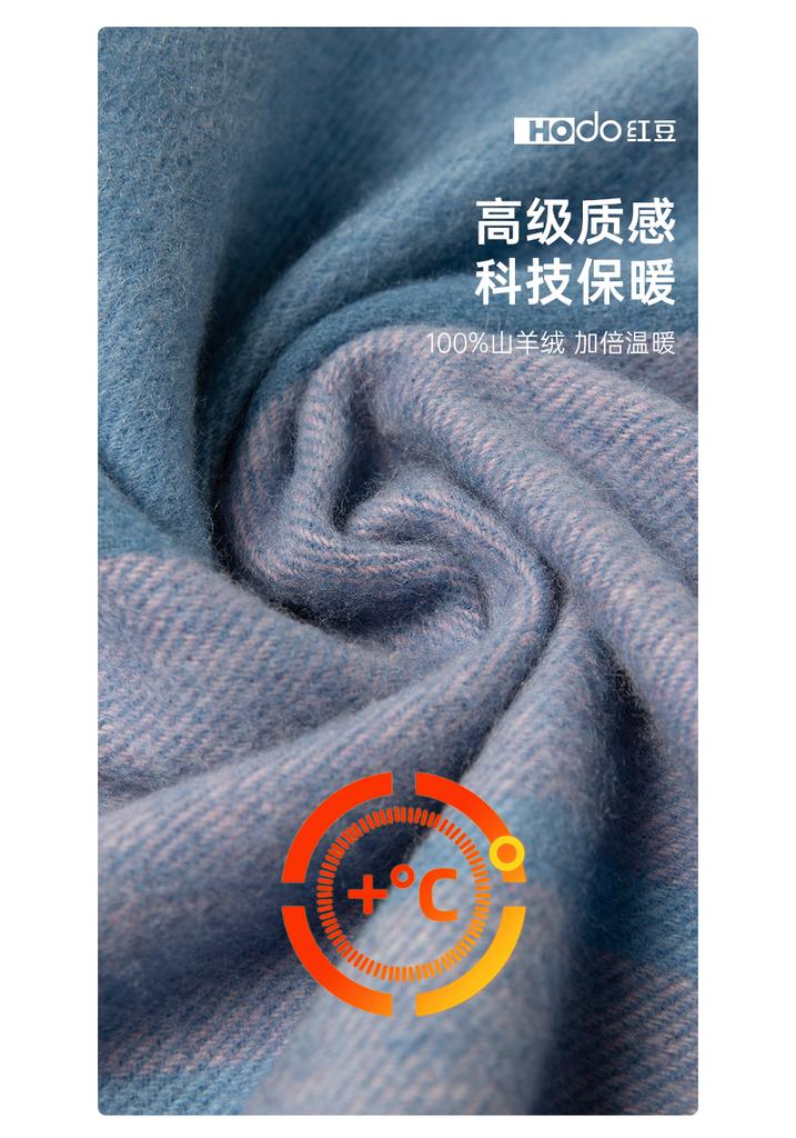 Red Bean Pure Cashmere Scarf Women's Autumn and Winter Warm and Cold Proof Scarf, Men's and Women's Universal Checkered Scarf