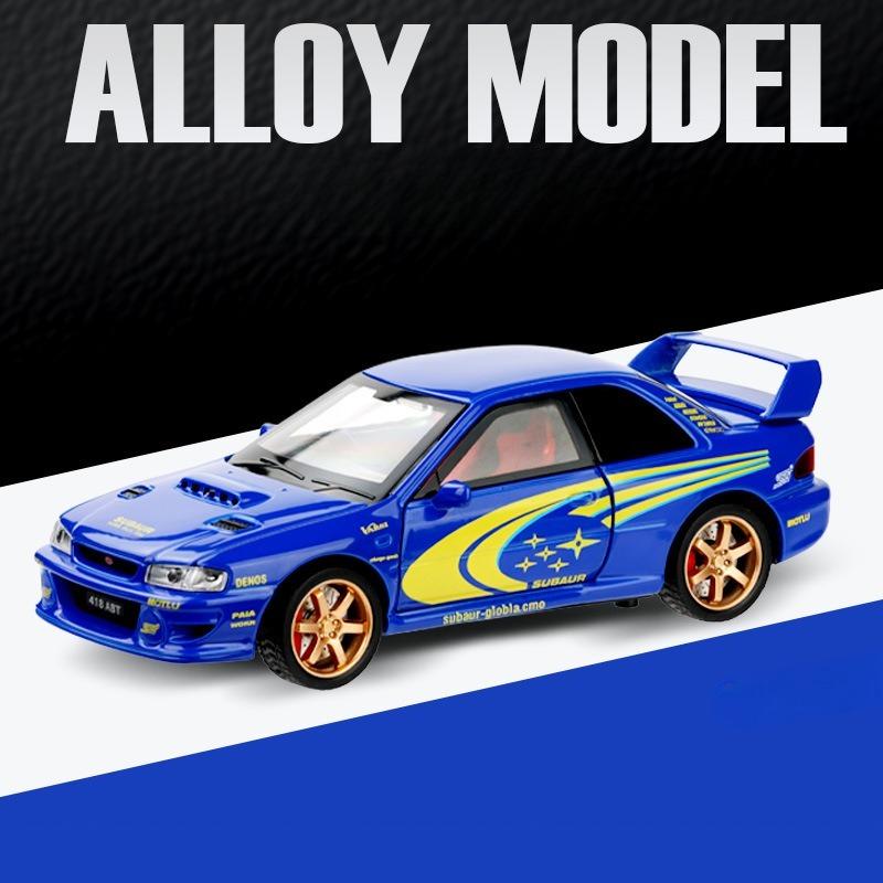 Simulation 1/32 Subaru Impreza Rally Edition Alloy Sports Car Model Ornament Toys Children Boy Diecast Toy Vehicle Home Decor