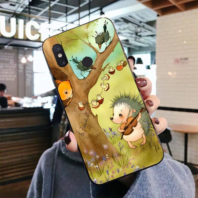 YNDFCNB Kawaii Jeż Etui na Telefon dla Xiaomi mi 8 9 10 lite pro 9SE 5 6 X max 2 3 mix2s F1