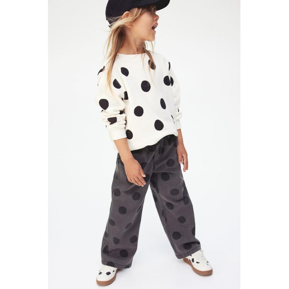 

Джинсы HM Patterned Wide Leg в серые горошки